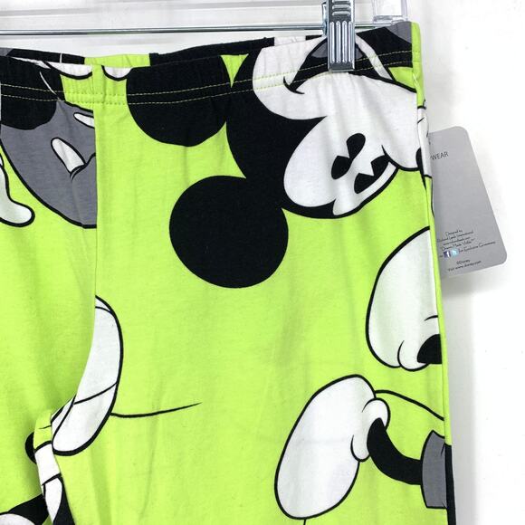 Disney Pajama Set Womens Size Large Tank + Capri Pant Black Lime Green Mickey - Picture 6 of 15